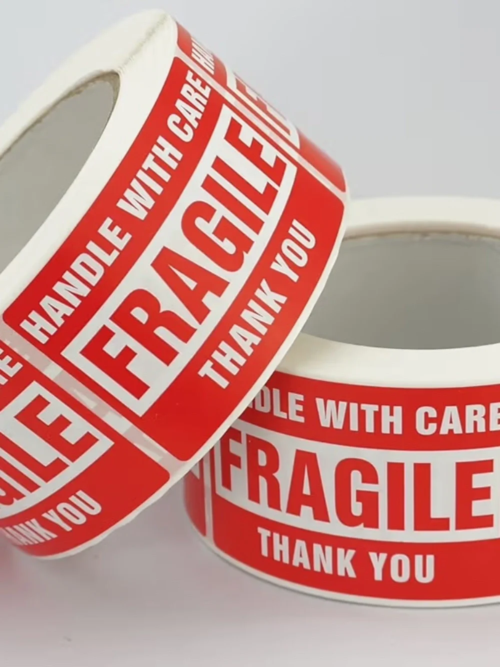 10 Rolls/5000 Labels, Handle with Care Fragile, Red Warning Shipping Label 2”x3”